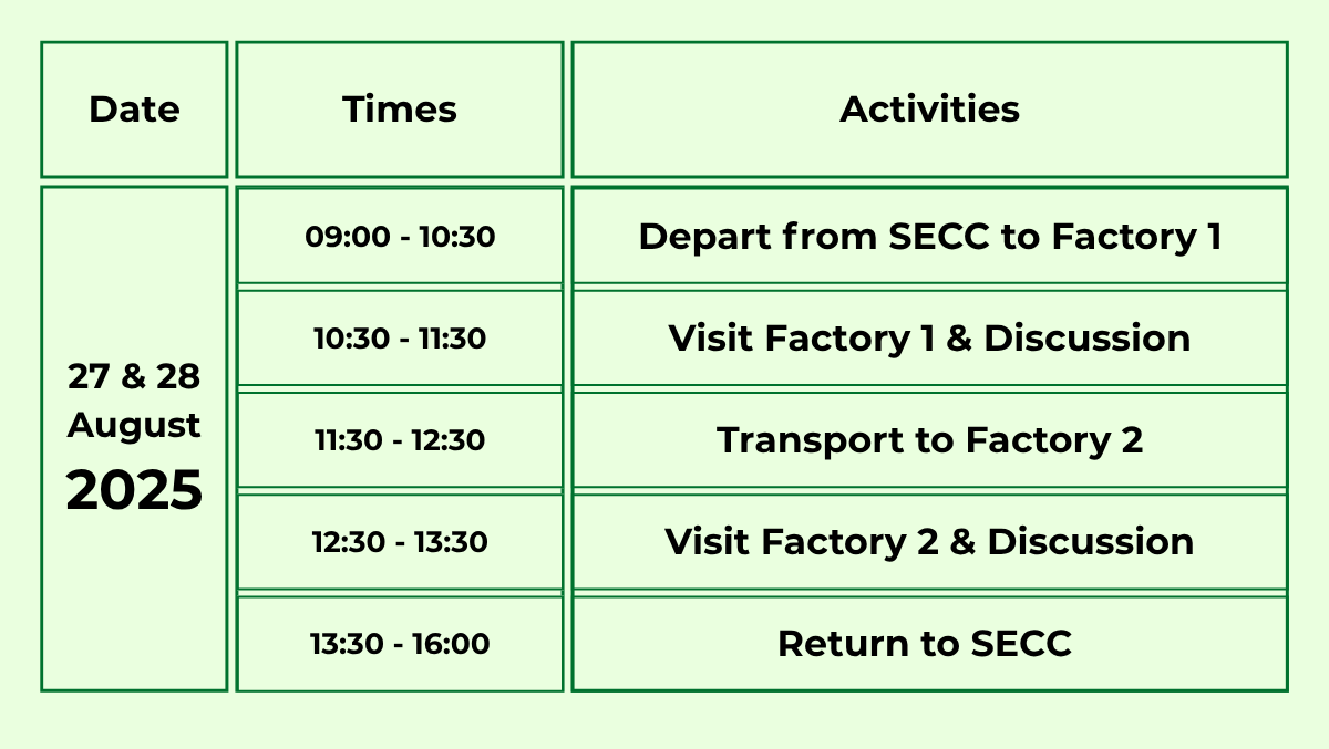 VIFA ASEAN 2025 - FACTORY VISIT TOUR SCHEDULE